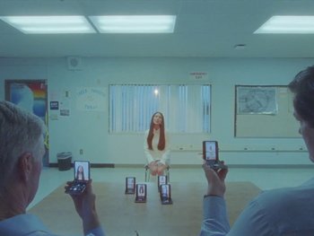 Movie still from “Olivia Rodrigo - good 4 u” (2021), directed by Petra Collins – Wide shot, High angle