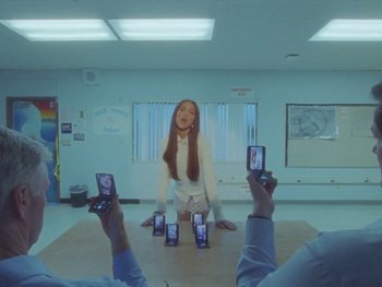 Movie still from “Olivia Rodrigo - good 4 u” (2021), directed by Petra Collins – Wide shot, Low angle