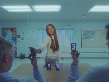 Movie still from “Olivia Rodrigo - good 4 u” (2021), directed by Petra Collins – Wide shot, Low angle