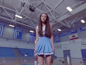 Movie still from “Olivia Rodrigo - good 4 u” (2021), directed by Petra Collins – Medium shot, Low angle