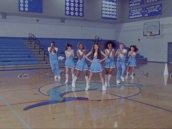 Movie still from “Olivia Rodrigo - good 4 u” (2021), directed by Petra Collins – Extreme Wide shot, Low angle