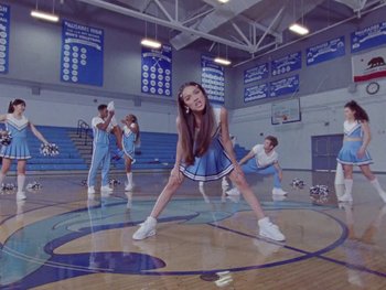Movie still from “Olivia Rodrigo - good 4 u” (2021), directed by Petra Collins – Wide shot, Low angle