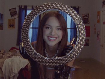 Movie still from “Olivia Rodrigo - good 4 u” (2021), directed by Petra Collins – Close Up shot, Overhead angle