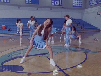 Movie still from “Olivia Rodrigo - good 4 u” (2021), directed by Petra Collins – Wide shot, Low angle