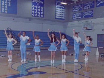 Movie still from “Olivia Rodrigo - good 4 u” (2021), directed by Petra Collins – Wide shot, Low angle