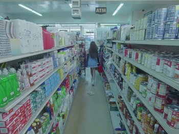 Movie still from “Olivia Rodrigo - good 4 u” (2021), directed by Petra Collins – Wide shot, Overhead angle