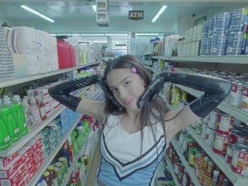 Movie still from “Olivia Rodrigo - good 4 u” (2021), directed by Petra Collins – Medium shot, Low angle