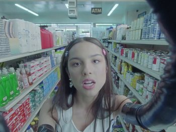 Movie still from “Olivia Rodrigo - good 4 u” (2021), directed by Petra Collins – Close Up shot, Overhead angle