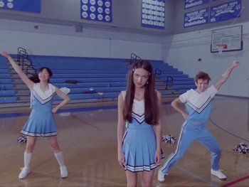 Movie still from “Olivia Rodrigo - good 4 u” (2021), directed by Petra Collins – Wide shot, Low angle