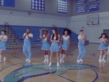 Movie still from “Olivia Rodrigo - good 4 u” (2021), directed by Petra Collins – Wide shot, High angle