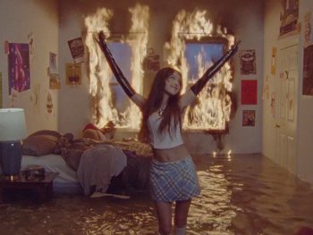 Movie still from “Olivia Rodrigo - good 4 u” (2021), directed by Petra Collins – Wide shot, High angle
