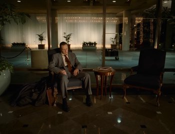 Movie still from “Fatboy Slim - Weapon Of Choice” (2021), directed by Spike Jonze – Wide shot, High angle