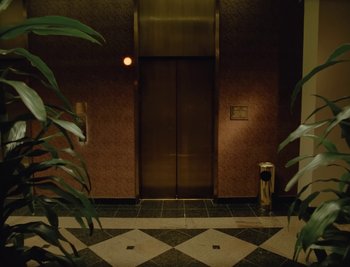 Movie still from “Fatboy Slim - Weapon Of Choice” (2021), directed by Spike Jonze – Extreme Wide shot, High angle