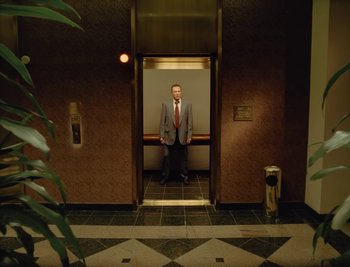 Movie still from “Fatboy Slim - Weapon Of Choice” (2021), directed by Spike Jonze – Wide shot, Low angle