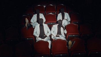 Movie still from “The Neighbourhood - Stargazing” (2021), directed by Ramez Silyan – Wide shot, Overhead angle