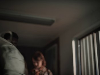 Movie still from “Sam Dew - NTWFL” (2020), directed by Young Replicant – Extreme Close Up shot, Low angle