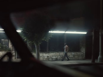 Movie still from “Sam Dew - NTWFL” (2020), directed by Young Replicant – Extreme Wide shot, Low angle