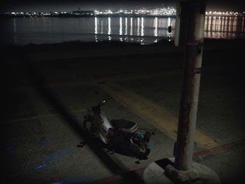 Movie still from “Sam Dew - NTWFL” (2020), directed by Young Replicant – Extreme Wide shot, High angle