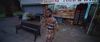 Movie still from “Ghetts feat. Skepta - IC3” (2020), directed by Hector Dockrill – Wide shot, High angle
