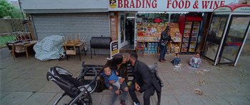 Movie still from “Ghetts feat. Skepta - IC3” (2020), directed by Hector Dockrill – Wide shot, High angle