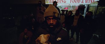 Movie still from “Ghetts feat. Skepta - IC3” (2020), directed by Hector Dockrill – Medium shot, Low angle