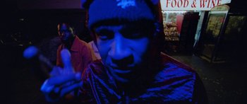 Movie still from “Ghetts feat. Skepta - IC3” (2020), directed by Hector Dockrill – Close Up shot, Low angle