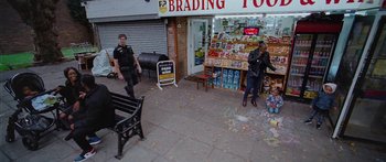 Movie still from “Ghetts feat. Skepta - IC3” (2020), directed by Hector Dockrill – Wide shot, High angle