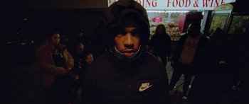 Movie still from “Ghetts feat. Skepta - IC3” (2020), directed by Hector Dockrill – Close Up shot, Low angle