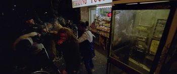 Movie still from “Ghetts feat. Skepta - IC3” (2020), directed by Hector Dockrill – Wide shot, High angle