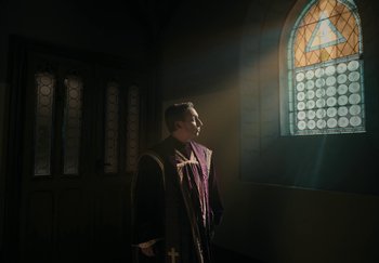 Movie still from “Katarzia - Even Water Burns” (2020), directed by Jay Walker – Medium shot, Low angle