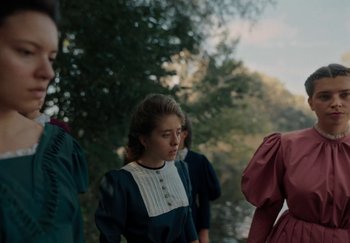 Movie still from “Katarzia - Even Water Burns” (2020), directed by Jay Walker – Medium shot, Over the shoulder angle