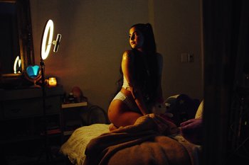 Movie still from “PHFAT - Whatever You Like” (2020), directed by Paul Ward – Wide shot, High angle