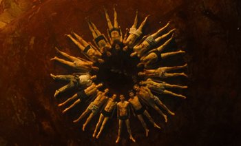 Movie still from “HUSKY - Never-Ever” (2020), directed by Evgenii Bakirov – Wide shot, Overhead angle