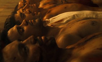 Movie still from “HUSKY - Never-Ever” (2020), directed by Evgenii Bakirov – Extreme Close Up shot, Overhead angle