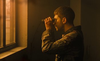 Movie still from “HUSKY - Never-Ever” (2020), directed by Evgenii Bakirov – Medium shot, High angle
