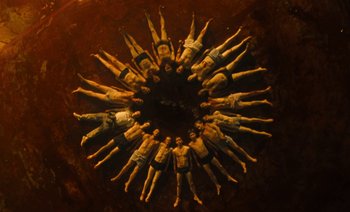Movie still from “HUSKY - Never-Ever” (2020), directed by Evgenii Bakirov – Wide shot, Overhead angle
