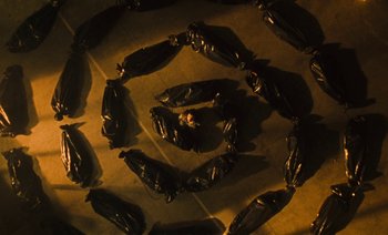 Movie still from “HUSKY - Never-Ever” (2020), directed by Evgenii Bakirov – Wide shot, Overhead angle