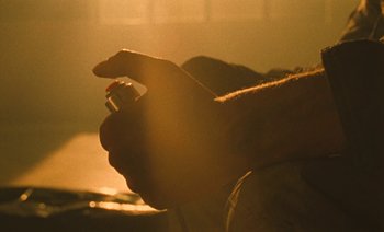 Movie still from “HUSKY - Never-Ever” (2020), directed by Evgenii Bakirov – Extreme Close Up shot, Low angle