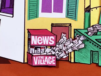 Movie still from “Idles - Model Village” (2020), directed by Olivier Gondry – Extreme Close Up shot, Low angle
