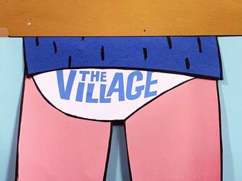 Movie still from “Idles - Model Village” (2020), directed by Olivier Gondry – Extreme Close Up shot, Low angle