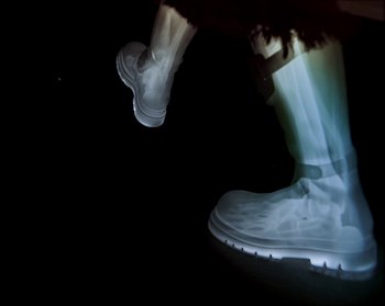 Movie still from “Flatbush ZOMBiES - Afterlife” (2020), directed by Arnaud Bresson – Extreme Close Up shot, Low angle