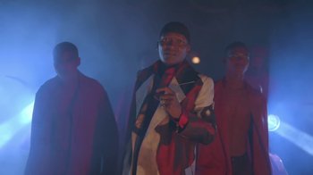 Movie still from “Beyoncé (Trailer) - Black Is King” (2020), directed by Jenn Nkiru – Medium shot, Low angle