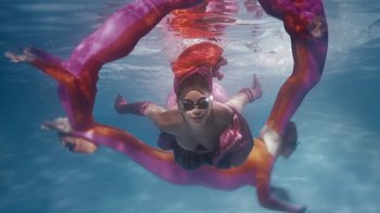 Movie still from “Beyoncé (Trailer) - Black Is King” (2020), directed by Jenn Nkiru – Wide shot, High angle