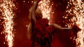 Movie still from “Beyoncé (Trailer) - Black Is King” (2020), directed by Jenn Nkiru – Medium shot, Overhead angle