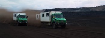Movie still from “Woodkid - Goliath” (2020), directed by Yoann Lemoine – Extreme Wide shot, Low angle