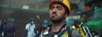 Movie still from “Woodkid - Goliath” (2020), directed by Yoann Lemoine – Close Up shot, Low angle