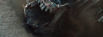 Movie still from “Woodkid - Goliath” (2020), directed by Yoann Lemoine – Extreme Close Up shot, Overhead angle