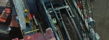 Movie still from “Woodkid - Goliath” (2020), directed by Yoann Lemoine – Extreme Wide shot, Overhead angle