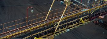 Movie still from “Woodkid - Goliath” (2020), directed by Yoann Lemoine – Extreme Wide shot, Overhead angle