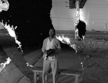 Movie still from “Leonard Cohen - The Hills” (2020), directed by Vincent Haycock – Medium shot, Low angle